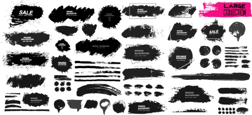 Black Brush Stroke Vectors 25xAI
