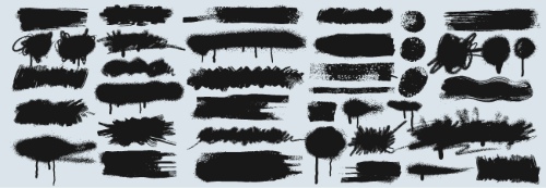 Black Brush Stroke Vectors 25xAI