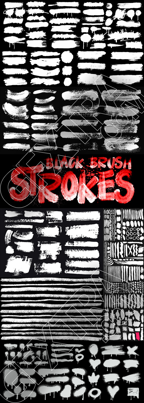 Black Brush Stroke Vectors 25xAI