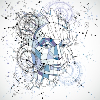 Abstract Faces Digital Art Vectors 25xAI