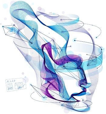 Abstract Faces Digital Art Vectors 25xAI