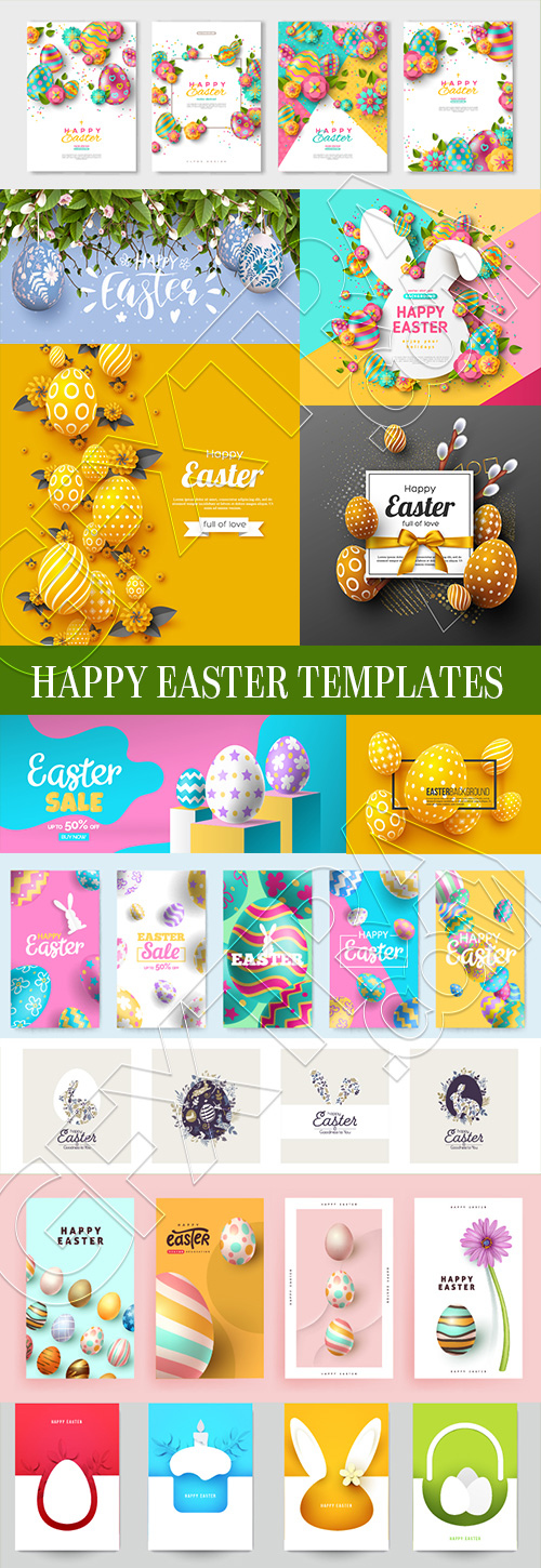 Happy Easter Templates 25xAI