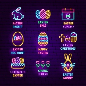 Happy Easter Design Elements 25xAI