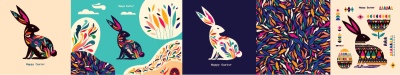 Happy Easter Design Elements 25xAI