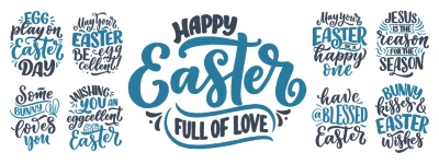 Happy Easter Design Elements 25xAI