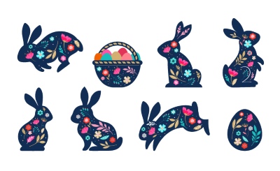 Happy Easter Design Elements 25xAI