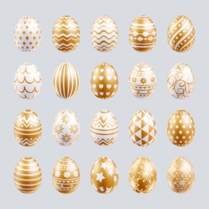 Happy Easter Design Elements 25xAI