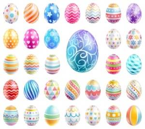 Happy Easter Design Elements 25xAI