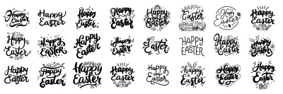 Happy Easter Design Elements 25xAI