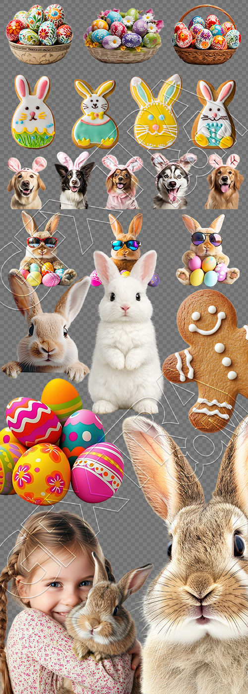 Happy Easter Design Elements #2, 25xPNG