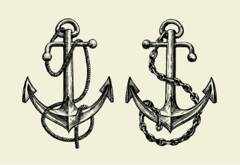Nautical Anchors - Vintage & Tattoo Style 30xAI