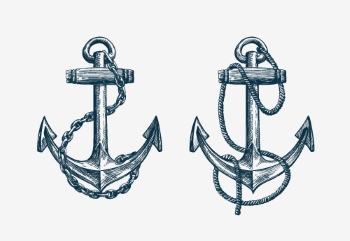Nautical Anchors - Vintage & Tattoo Style 30xAI