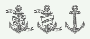 Nautical Anchors - Vintage & Tattoo Style 30xAI