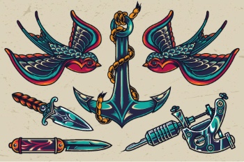 Nautical Anchors - Vintage & Tattoo Style 30xAI