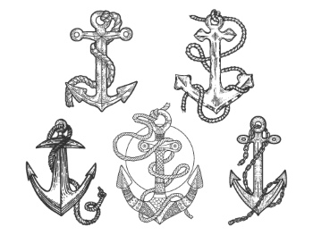 Nautical Anchors - Vintage & Tattoo Style 30xAI