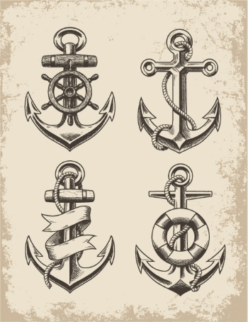 Nautical Anchors - Vintage & Tattoo Style 30xAI