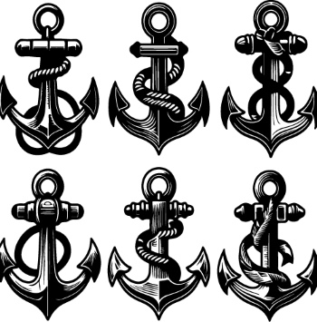 Nautical Anchors - Vintage & Tattoo Style 30xAI