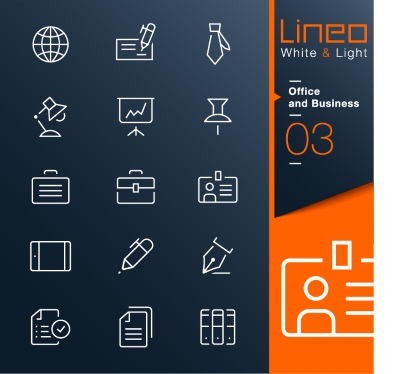 Lineo White & Light Outline Icons 37xAI