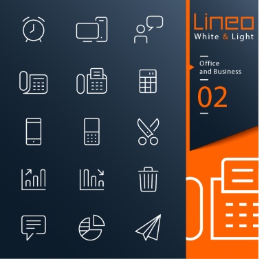 Lineo White & Light Outline Icons 37xAI