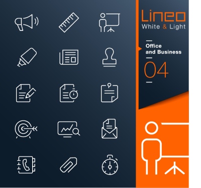 Lineo White & Light Outline Icons 37xAI