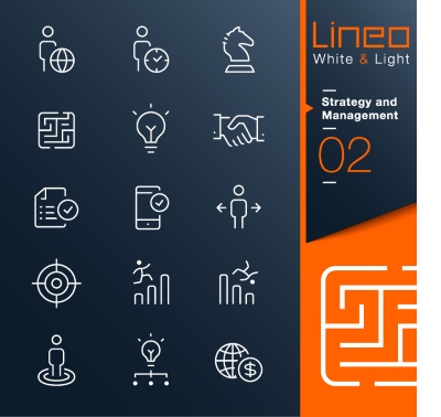 Lineo White & Light Outline Icons 37xAI