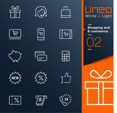 Lineo White & Light Outline Icons 37xAI