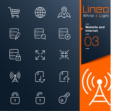 Lineo White & Light Outline Icons 37xAI