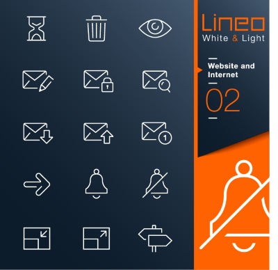 Lineo White & Light Outline Icons 37xAI