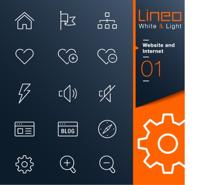 Lineo White & Light Outline Icons 37xAI