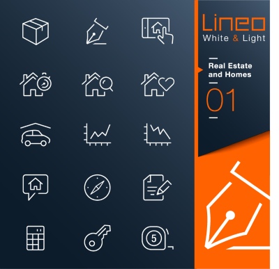 Lineo White & Light Outline Icons 37xAI