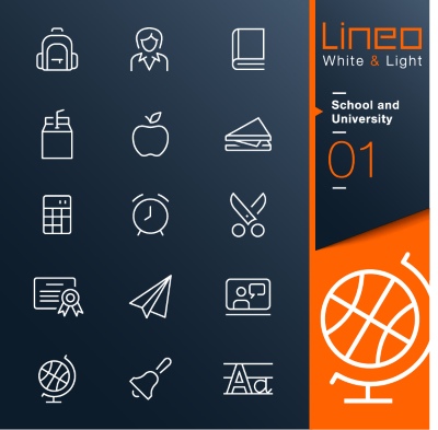 Lineo White & Light Outline Icons 37xAI