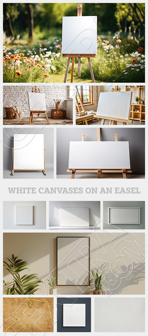 White Canvases on an Easel 25xJPEG