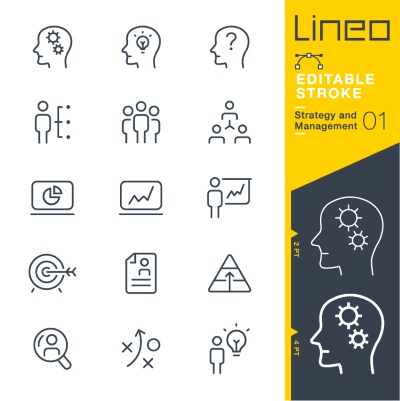 Lineo Editable Stroke 4110 Outline Icons #1, 25xAI