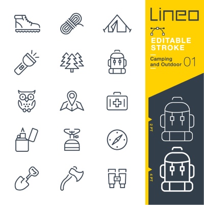 Lineo Editable Stroke 4110 Outline Icons #1, 25xAI
