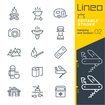 Lineo Editable Stroke 4110 Outline Icons #1, 25xAI