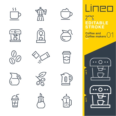 Lineo Editable Stroke 4110 Outline Icons #1, 25xAI