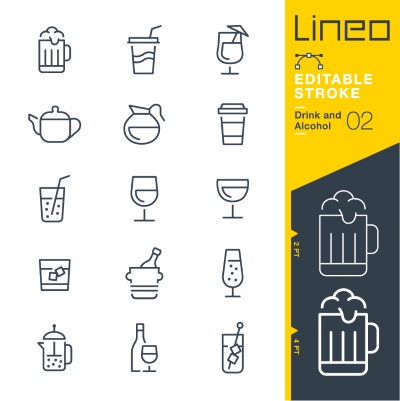 Lineo Editable Stroke 4110 Outline Icons #1, 25xAI