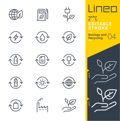 Lineo Editable Stroke 4110 Outline Icons #1, 25xAI