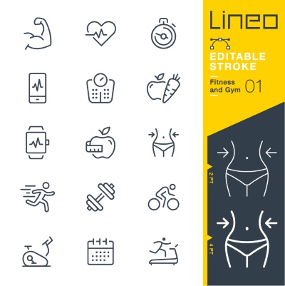 Lineo Editable Stroke 4110 Outline Icons #1, 25xAI