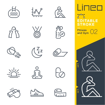 Lineo Editable Stroke 4110 Outline Icons #1, 25xAI