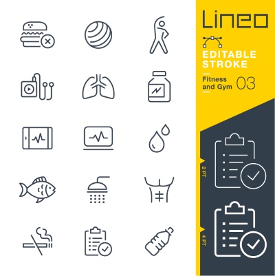 Lineo Editable Stroke 4110 Outline Icons #1, 25xAI