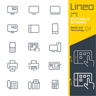 Lineo Editable Stroke 4110 Outline Icons #2, 26xAI Lineo Editable Stroke 4110 Outline Icons #2, 26xAI