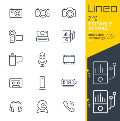 Lineo Editable Stroke 4110 Outline Icons #2, 26xAI Lineo Editable Stroke 4110 Outline Icons #2, 26xAI