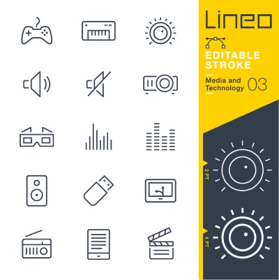 Lineo Editable Stroke 4110 Outline Icons #2, 26xAI Lineo Editable Stroke 4110 Outline Icons #2, 26xAI