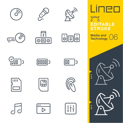 Lineo Editable Stroke 4110 Outline Icons #2, 26xAI Lineo Editable Stroke 4110 Outline Icons #2, 26xAI