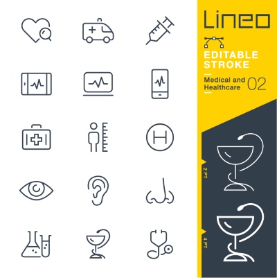 Lineo Editable Stroke 4110 Outline Icons #3, 27xAI