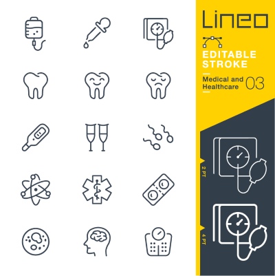 Lineo Editable Stroke 4110 Outline Icons #3, 27xAI