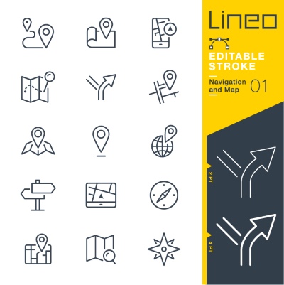 Lineo Editable Stroke 4110 Outline Icons #3, 27xAI