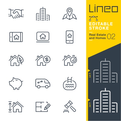 Lineo Editable Stroke 4110 Outline Icons #3, 27xAI