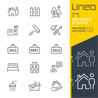 Lineo Editable Stroke 4110 Outline Icons #3, 27xAI